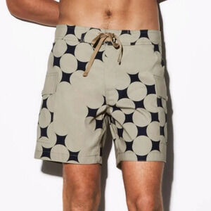 NWT Clerestory Palm Springs sz 33 SURF in Black & Stone Swim Trunks Beach Summer